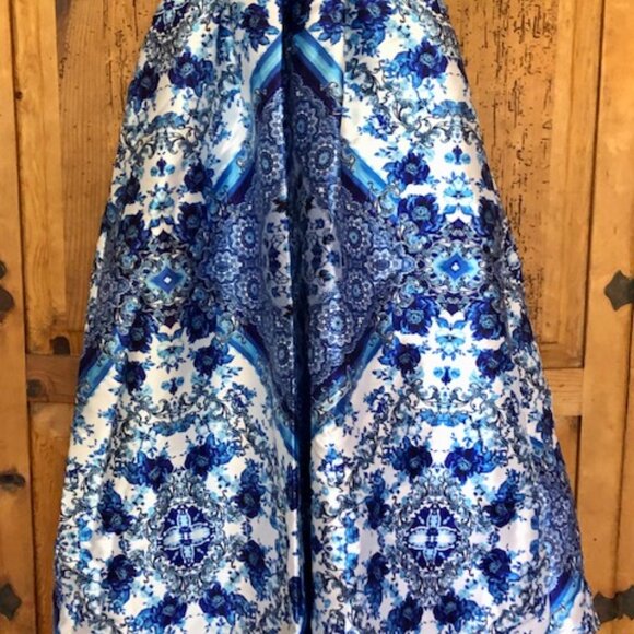 NWT Speechless Prom Formal Chinoiserie Blue White Floral Dress Sz 7 Homecoming - Picture 10 of 16